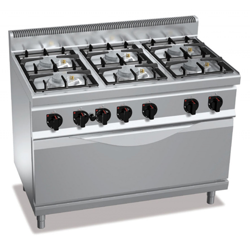 Cucina a gas 6 fuochi con forno